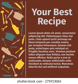 Template for culinary recipe, vector illustration