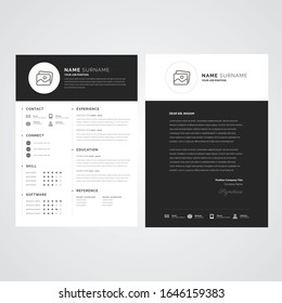 Template Curriculum Vitae with Black White Details