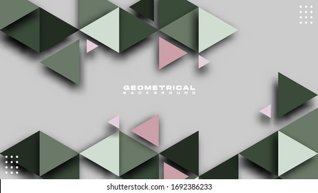 Template cut out 3d triangle effect style vector illustration for greeting card booklet book cover poster banner invitation