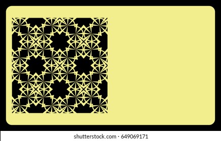 template. Cut out cards with lace pattern. Modern geometric card for laser cutting. Vector illustration.