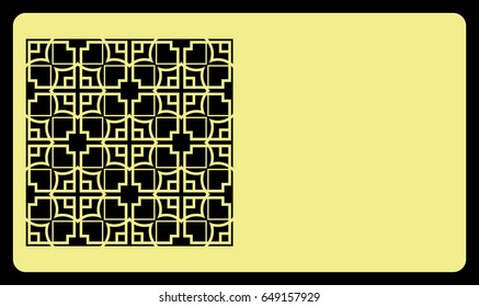 template. Cut out cards with lace pattern. Modern geometric card for laser cutting. Vector illustration.