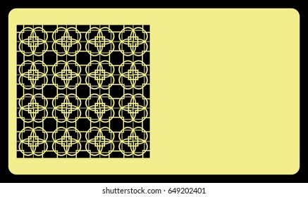template. Cut out cards with lace pattern. Modern geometric card for laser cutting. Vector illustration.