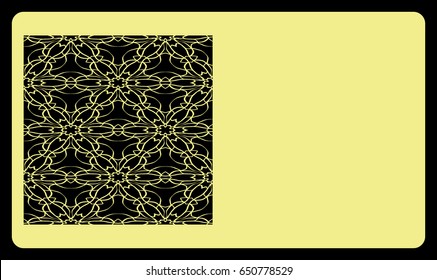 template. Cut out cards with lace pattern. Modern geometric card for laser cutting. Vector illustration.