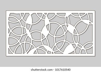 Template for cutting. Abstract circle pattern. Laser cut. Ratio 1:2. Vector illustration.