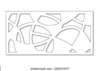 Template for cutting. Abstract line, geometric pattern. Laser cut. Set ratio 1:2. Vector illustration.