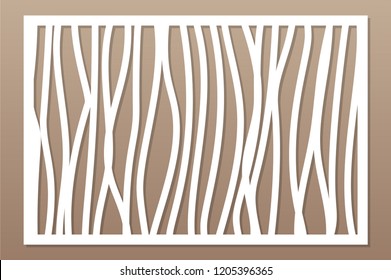 Template for cutting. Abstract line, geometric pattern. Laser cut. Set ratio 2:3. Vector illustration.