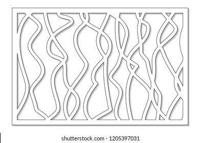 Template for cutting. Abstract line, geometric pattern. Laser cut. Set ratio 2:3. Vector illustration.
