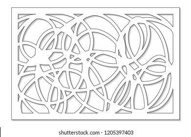 Template for cutting. Abstract line, geometric pattern. Laser cut. Set ratio 2:3. Vector illustration.