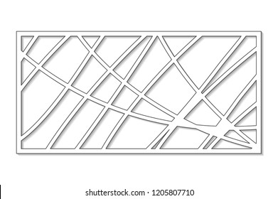 Template for cutting. Abstract line, geometric pattern. Laser cut. Set ratio 1:2. Vector illustration.