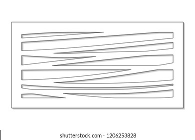 Template for cutting. Abstract line, geometric pattern. Laser cut. Set ratio 1:2. Vector illustration.