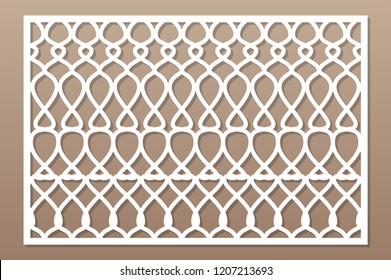 Template for cutting. Abstract line, geometric pattern. Laser cut. Set ratio 2:3. Vector illustration.