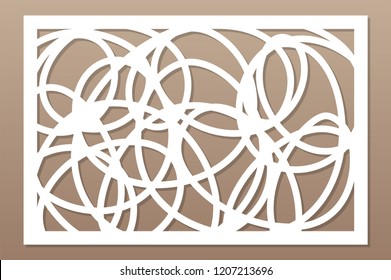 Template for cutting. Abstract line, geometric pattern. Laser cut. Set ratio 2:3. Vector illustration.