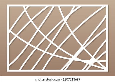 Template for cutting. Abstract line, geometric pattern. Laser cut. Set ratio 2:3. Vector illustration.