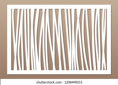 Template for cutting. Abstract line, geometric pattern. Laser cut. Set ratio 2:3. Vector illustration.