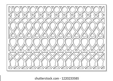 Template for cutting. Abstract line, geometric pattern. Laser cut. Set ratio 2:3. Vector illustration.