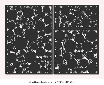 Template For Cutting. Circle, Geometric Pattern. Laser Cut. Set Ratio 1:1, 1:2, 2:3. Vector Illustration.