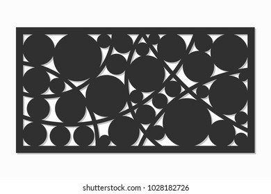 Template for cutting. Circle, geometric pattern. Laser cut. Set ratio 1:2. Vector illustration.