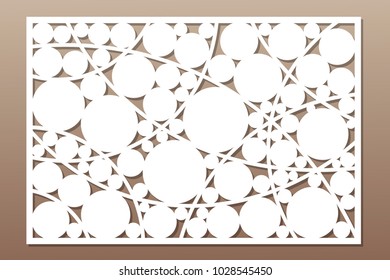 Template For Cutting. Circle, Geometric Pattern. Laser Cut. Set Ratio 2:3. Vector Illustration.