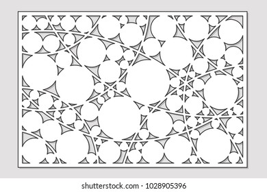 Template for cutting. Circle, geometric pattern. Laser cut. Set ratio 2:3. Vector illustration.