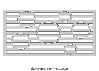 Template for cutting. Circle line pattern. Laser cut. Ratio 1:2. Vector illustration.