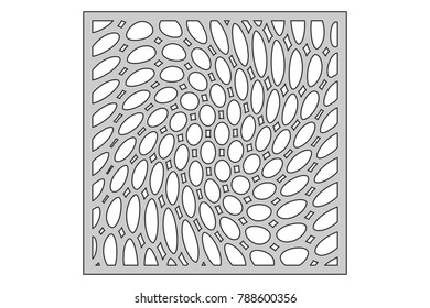 Template for cutting. Circle spiral pattern. Laser cut. Ratio 1:1. Vector illustration.