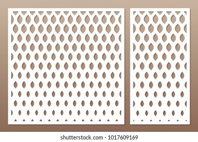 Template for cutting. Classic, geometric pattern. Laser cut. Set ratio 1:1, 1:2. Vector illustration.
