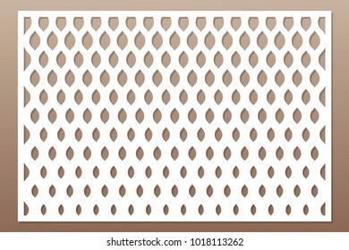 Template for cutting. Classic, geometric pattern. Laser cut. Ratio 2:3. Vector illustration.