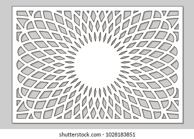 Template for cutting. Flower, geometric pattern. Laser cut. Set ratio 2:3. Vector illustration.