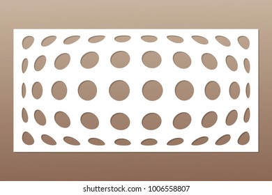 Template for cutting. Geometric circle pattern. Laser cut. Ratio 1:2. Vector illustration.