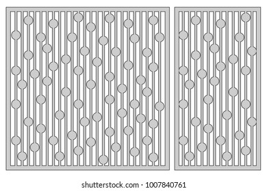 Template for cutting. Geometric line and circle pattern. Laser cut. Set ratio 1:2, 1:1. Vector illustration.