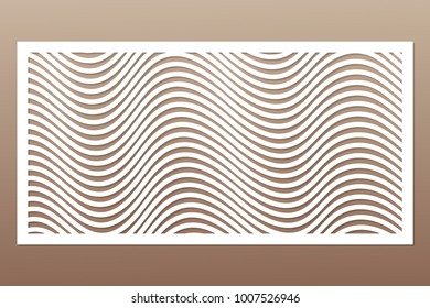 Template for cutting. Geometric line pattern. Laser cut. Ratio 1:2. Vector illustration.