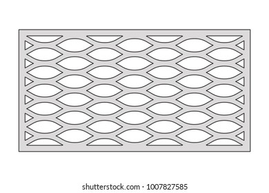 Template for cutting. Geometric line pattern. Laser cut. Ratio 1:2. Vector illustration.