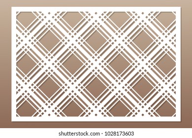 Template for cutting. Geometric line, square pattern. Laser cut. ratio 2:3. Vector illustration.