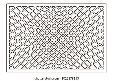 Template for cutting. Geometric line, square pattern. Laser cut. ratio 2:3. Vector illustration.
