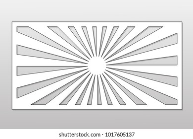 Template for cutting. Line, geometrical pattern. Laser cut. Ratio 1:2. Vector illustration.