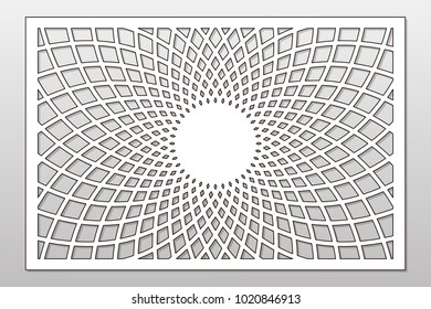 Template for cutting. Mandala, Arabesque pattern. Laser cut. Ratio 2:3. Vector illustration.