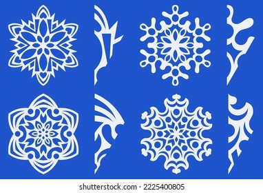 Template for cutting out Christmas snowflakes.