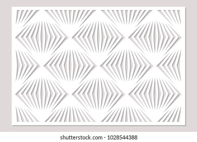 Template for cutting. Square line, geometric pattern. Laser cut. ratio 2:3. Vector illustration.