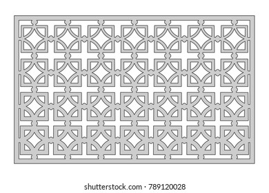 Template for cutting. Square repeat pattern. Laser cut. Ratio 1:2. Vector illustration.