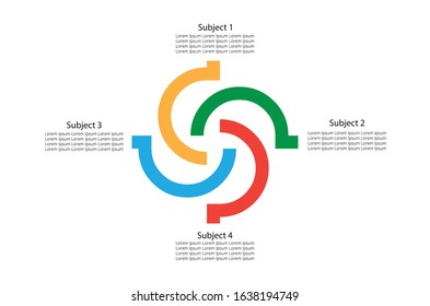 Template for cycle diagram, abstract background, Vector circle info graphic chart business template for presentation and training