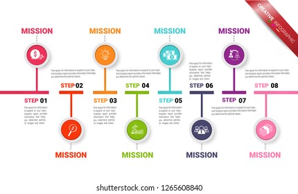 Template for cycle diagram, graph, presentation and round chart. Business concept with 8 equal options, parts, steps or processes. Startup layout for your project.