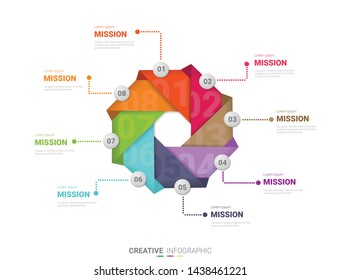 Template for cycle diagram, graph, presentation and round chart. Business concept with 8 equal options, parts, steps or processes. Startup layout for your project.