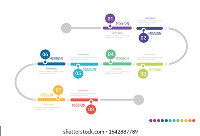 Template for cycle diagram, graph, presentation and round chart. Business concept with 8 equal options, parts, steps or processes. Startup layout for your project.