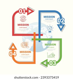 Template for cycle diagram, graph, presentation and round chart. Business concept with 4 equal options, parts, steps or processes. Startup layout for your project. EPS Vector.