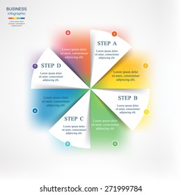 Template for cycle diagram, graph, presentation and round chart. Blur vector background.