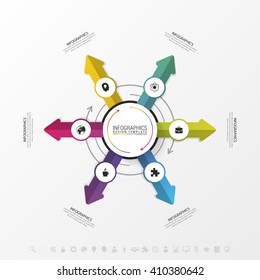 Template for cycling diagram, graph, presentation and round chart. Business concept. Vector illustration