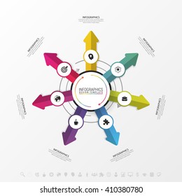 Template for cycling diagram, graph, presentation and round chart. Business concept. Vector illustration