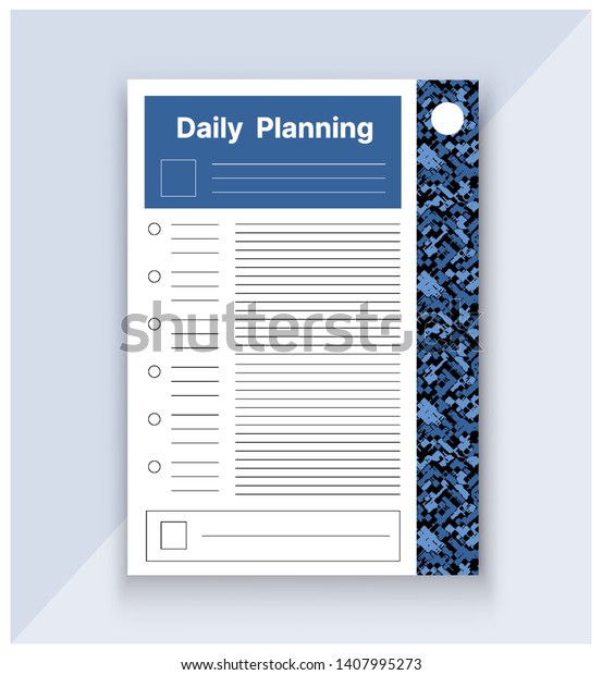 Template Daily Plan Printable Form Business Stock Vector Royalty Free 1407995273