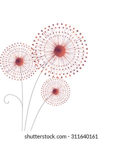 Template with dandelions - vector illustration