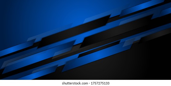 Template dark blue and black diagonal geometric background. You can use for ad, poster, template, business presentation. Vector illustration   